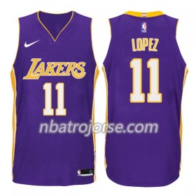Män Los Angeles Lakers Tröja Brook Lopez 11 Nike 2017-18 Lila Swingman